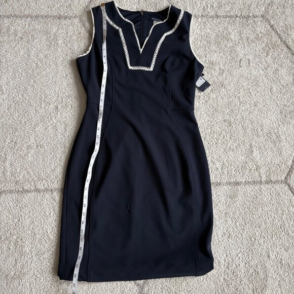 NWT Tommy Hilfiger Navy Sheath Dress Nautical Trim Workwear Cocktail Dress sz 6 - Picture 4 of 6